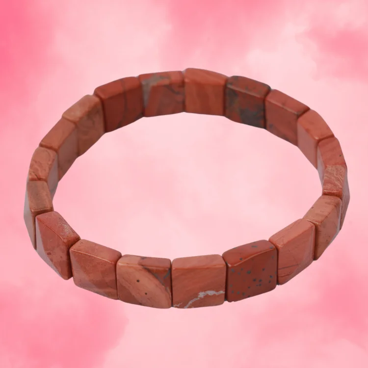 Red Jasper Pyramid Shaped Crystal Bracelet